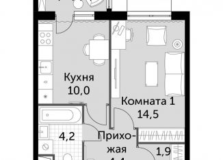 1-комнатная квартира на продажу, 36 м2, посёлок Развилка, Римский проезд, 7