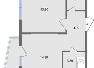 Продажа 2-комнатной квартиры, 41 м2, Липецк, ЖК Атмосфера, улица Ф.С. Игнатьева, 33к1