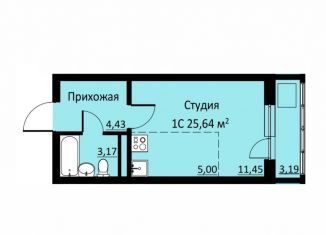 Продам квартиру студию, 25.7 м2, деревня Кондратово, Водопроводная улица, 6/2