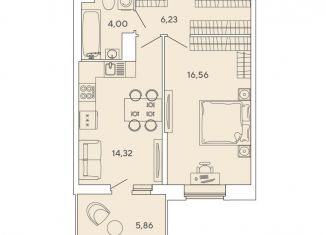 Продается 1-комнатная квартира, 42.9 м2, Кудрово