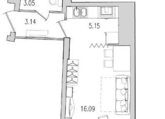 Продается квартира студия, 29 м2, Санкт-Петербург, ЖК Байрон, улица Кустодиева, 7к1