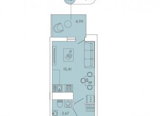 Продам квартиру студию, 24 м2, Кудрово