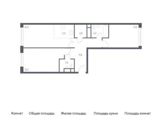 Продам двухкомнатную квартиру, 72.3 м2, Москва, ЖК Вереск, 3-я Хорошёвская улица, 17А