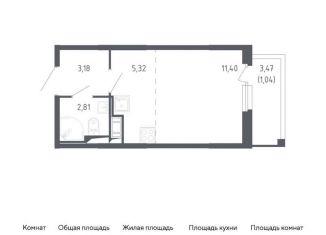 Продаю квартиру студию, 23.8 м2, Санкт-Петербург, метро Проспект Ветеранов, жилой комплекс Сандэй, 7.2