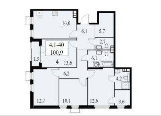 Продаю 4-комнатную квартиру, 100.9 м2, Москва, район Южное Бутово