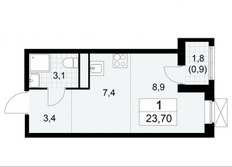 Продажа квартиры студии, 23.7 м2, деревня Николо-Хованское, деревня Николо-Хованское, 3