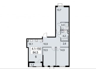 Продажа 3-комнатной квартиры, 84.5 м2, Москва, район Южное Бутово