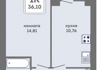 Продается 1-комнатная квартира, 36.1 м2, Пермь, Кировский район