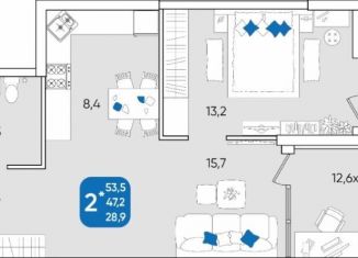 Продажа 2-ком. квартиры, 54.6 м2, Краснодар, Прикубанский округ, микрорайон Любимово, 11