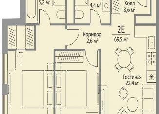 Продаю двухкомнатную квартиру, 69.5 м2, Москва, метро Мичуринский проспект, улица Лобачевского, 124к3А