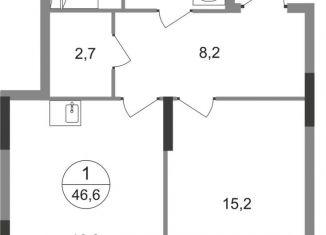 Продаю однокомнатную квартиру, 46.6 м2, Московский