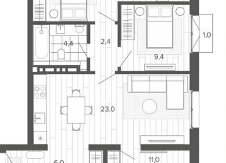 Продается четырехкомнатная квартира, 81.3 м2, Алтайский край, Змеиногорский тракт, 35Бк2