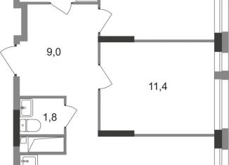 Продам 2-ком. квартиру, 57.7 м2, Москва