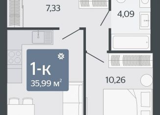 Продается однокомнатная квартира, 36 м2, Свердловская область