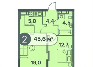 Продам двухкомнатную квартиру, 45.6 м2, Красноярск