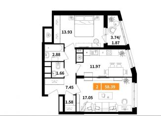 Продажа 2-комнатной квартиры, 58.4 м2, Московская область