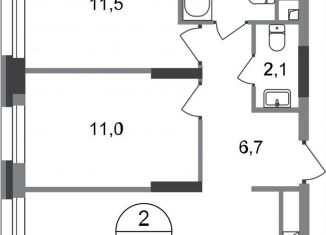 2-ком. квартира на продажу, 52.8 м2, Московский