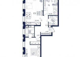 Продаю 2-комнатную квартиру, 67.3 м2, Тула