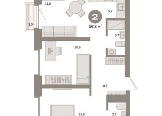 Продаю двухкомнатную квартиру, 56.8 м2, Москва, Тагильская улица, 6/5, ВАО