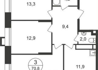 Продаю 3-комнатную квартиру, 70.8 м2, Москва, 7-я фаза, к1