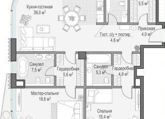 Продажа двухкомнатной квартиры, 116.9 м2, Москва, метро Полянка