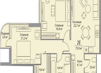 Продается двухкомнатная квартира, 75.9 м2, Москва, метро Мичуринский проспект, улица Лобачевского, 124к3А