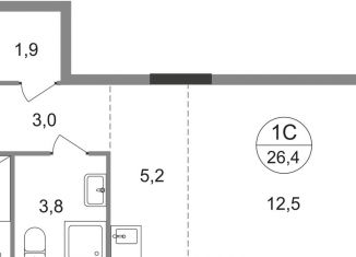 Продается квартира студия, 26.4 м2, Московский, ЖК Первый Московский