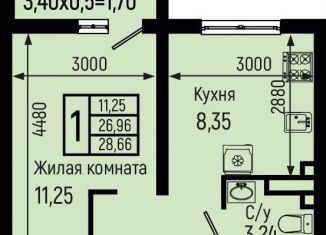 Продается 1-ком. квартира, 28.7 м2, село Небуг