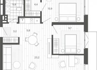 Продажа трехкомнатной квартиры, 70.9 м2, Алтайский край, Змеиногорский тракт, 35Бк2