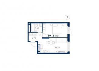 Продаю 1-комнатную квартиру, 39.1 м2, Екатеринбург, метро Ботаническая