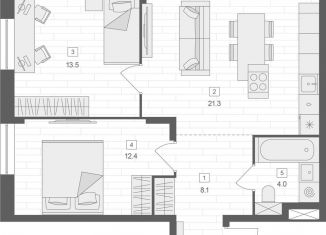 Продается двухкомнатная квартира, 59.3 м2, Москва, ЦАО, Верхняя Красносельская улица, 19с2