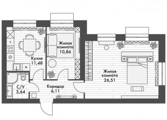 Продажа 1-ком. квартиры, 37.1 м2, поселок Октябрьский