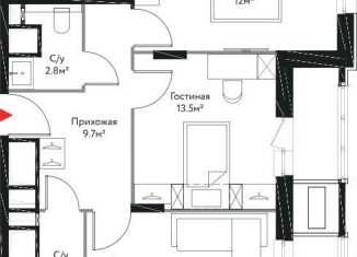 Двухкомнатная квартира на продажу, 62.5 м2, Москва, Краснобогатырская улица, 40, ЖК Большая Семёрка