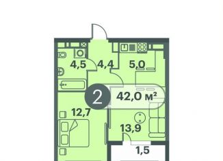 Продается 2-комнатная квартира, 42 м2, Красноярск, Кировский район