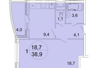 Продажа 1-ком. квартиры, 38.9 м2, Ивантеевка, улица Прокудина, 2