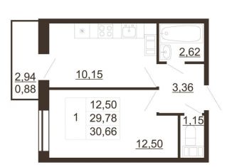 Продажа 1-ком. квартиры, 30.7 м2, Гатчина, улица Хохлова, 16