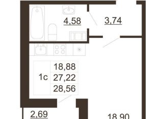 Продам квартиру студию, 28.6 м2, Ленинградская область, улица Хохлова, 16