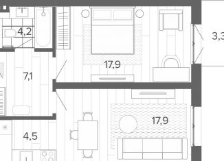 Продажа двухкомнатной квартиры, 52.6 м2, Алтайский край, Змеиногорский тракт, 35Бк2