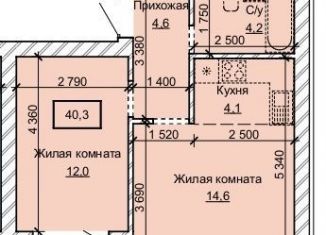 2-ком. квартира на продажу, 40.3 м2, Барнаул