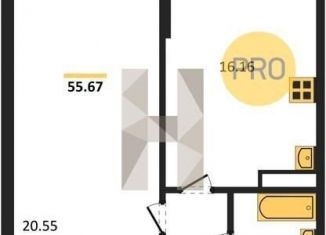 Продам 1-ком. квартиру, 57 м2, Воронежская область, Московский проспект, 132