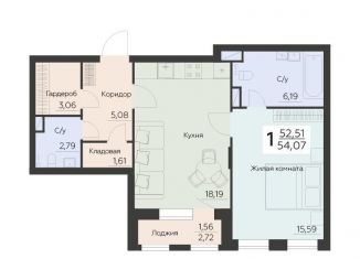 Продажа 1-комнатной квартиры, 54.1 м2, Воронеж, Левобережный район