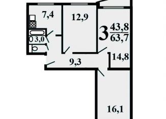 Продам 3-ком. квартиру, 63.7 м2, Москва, Троицкая улица, 10с1, метро Трубная