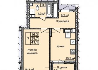 Продается 1-комнатная квартира, 41.1 м2, Нижний Новгород, улица Академика Чазова, 1