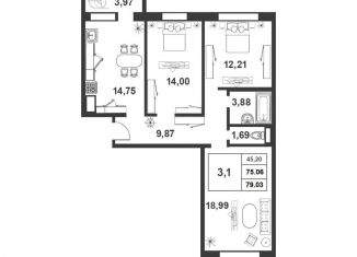 Продам 3-комнатную квартиру, 75.1 м2, Великий Новгород, улица Королёва, 16