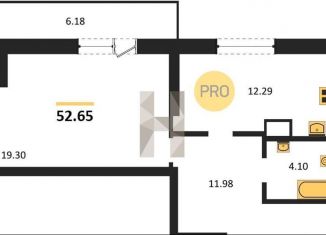 Продается 1-комнатная квартира, 53.5 м2, Новосибирск, улица Зорге, 229/2, Кировский район