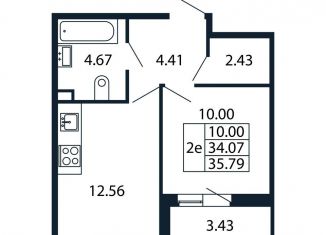 Продам 1-ком. квартиру, 37.5 м2, Санкт-Петербург, Арцеуловская аллея, 7к1, Приморский район