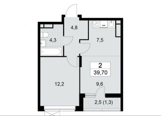 Продается 2-комнатная квартира, 39.7 м2, Москва, деревня Николо-Хованское, 5