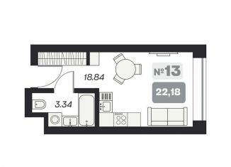 Продам квартиру студию, 22.2 м2, Новосибирск, площадь Карла Маркса