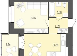 Продам 1-ком. квартиру, 38.4 м2, Ярославль, Фрунзенский район, улица Лескова, 19