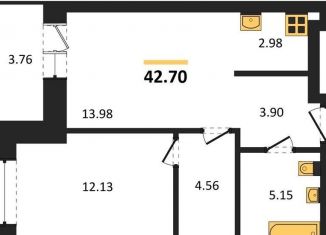 Продаю 1-ком. квартиру, 42.7 м2, Новосибирск, Калининский район